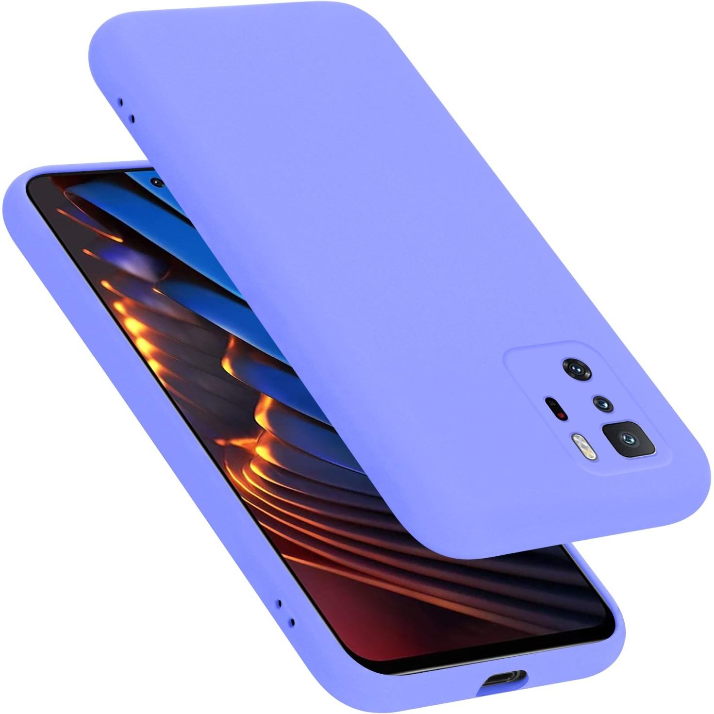 Cadorabo TPU Liquid Silicone Case Hülle für Xiaomi POCO X3 GT (Xiaomi Poco X3 GT), Smartphone Hülle, Violett