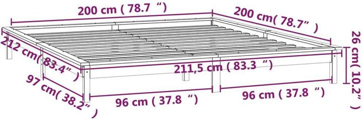 Produktbild vidaXL Bettgestell (200 x 200 cm)