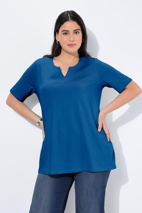 Actual product image Ulla Popken Essential Notch Neck Stretch Tee (60)