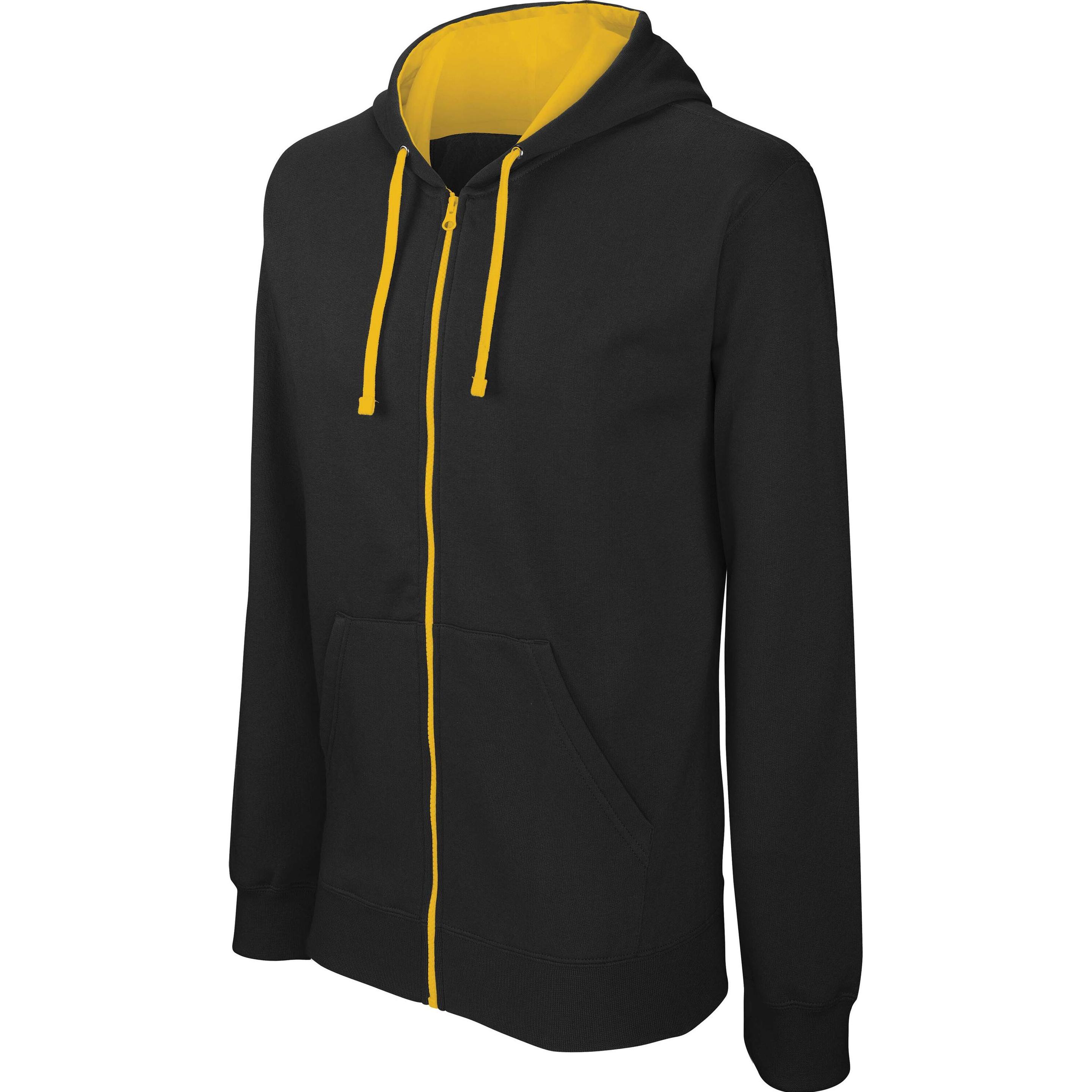 Kariban, Herren, Pullover, Contrastée, Grau, Schwarz, (XS)