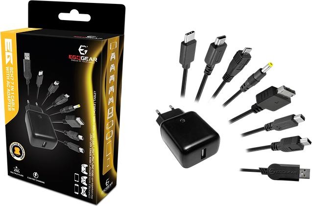 Produktbild Egogear Ladekabel 7in1 Playstation, XBOX, Switch u.a. 1.5m (3DS, PS4, 2DS, PS Vita, PS3, PSP, NDS)