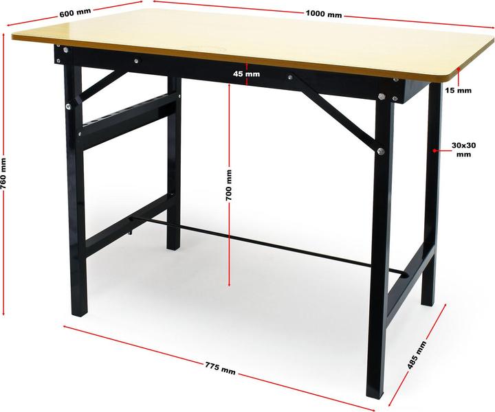 Produktbild Wiltec Werkbank (60 cm, 100 cm)