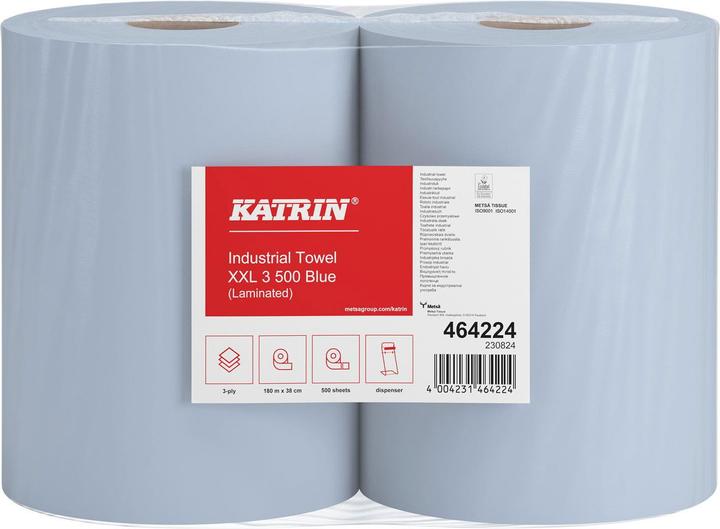Actual product image Katrin 2 cleaning cloth rolls XXL 3 Blue 3-ply blue, 500 sheets (2 x)