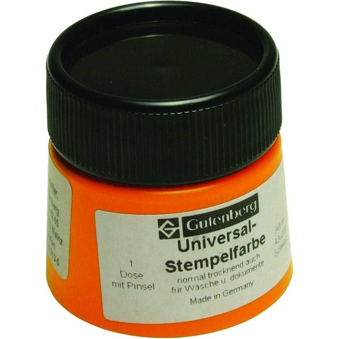 Gutenberg, Stempel, Stempelfarbe Universal 30ml schwarz