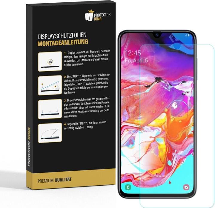 Actual product image Protectorking 3x Panzerfolie Anti-Shock HD Klar (3 Piece, Samsung Galaxy A70)