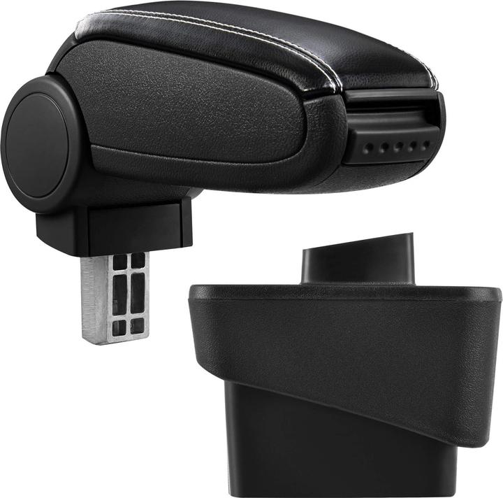 Image du produit Pro-Tec Accoudoir central Audi A1 avec compartiment de rangement Similicuir noir avec coutures blanches