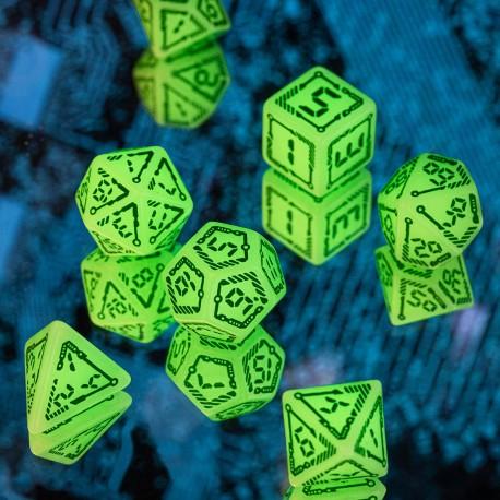 Actual product image Q Workshop SDGT3N - "Digital" Glowing Dice Set