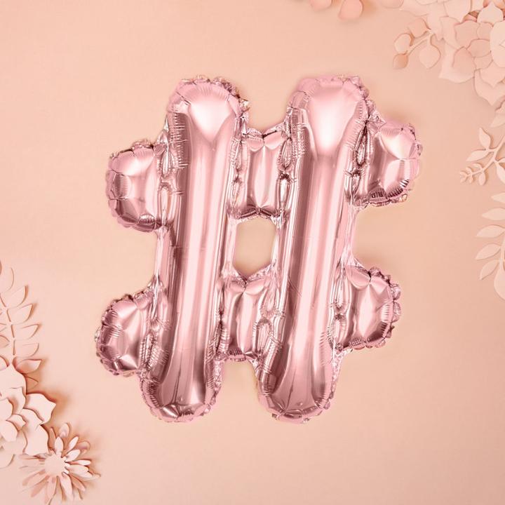 Produktbild Partydeco Ballon "Hashtag" in Roségold (1 x)