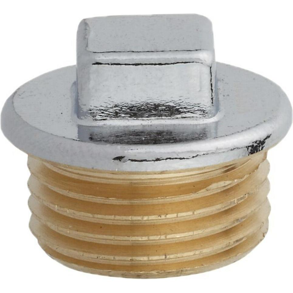 Magni, Tappo piletta, Stopfen Vierkant 3/8'AG Messing verchromt Rohrverschluss Verschlussstopfen