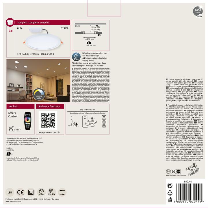 Actual product image Paulmann Built-in panel Areo VariFit (2000 lm)