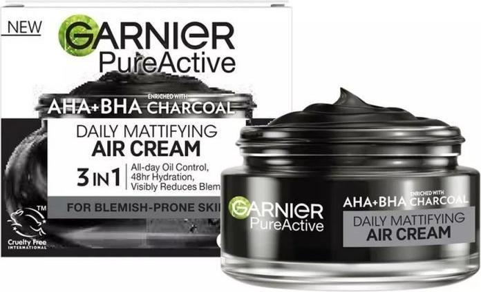 Actual product image Garnier Pure Active Aha Bha Charcoal Daily Mattifying Air Cream 50Ml (50 ml)