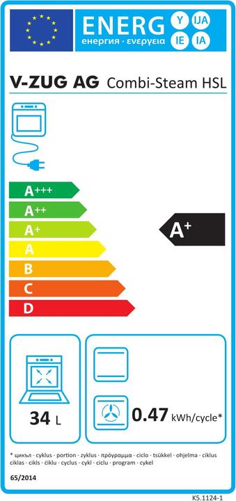 Energie-Label V-Zug Combi-Steam HSL