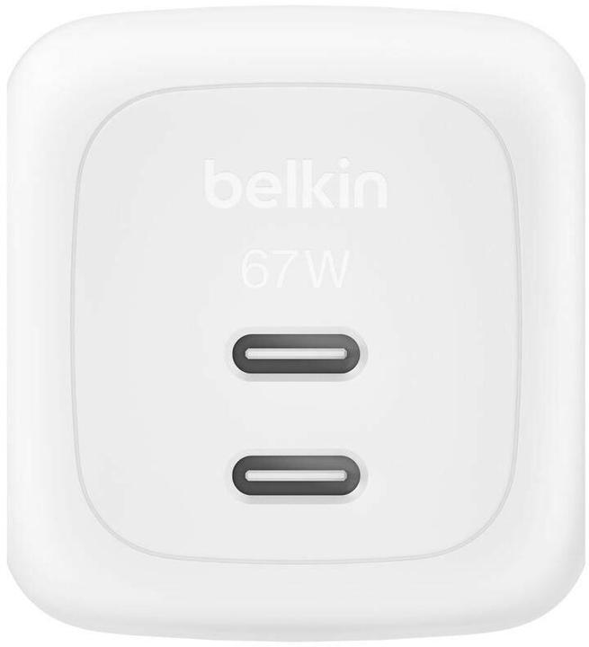 Image du produit Belkin BoostCharge 67 W Dual USB-C avec PD, câble USB-C inclus (67 W, 2 ports)