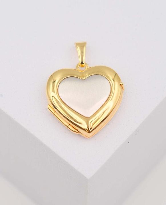 Image du produit Muau Pendant medallion bicolor yellow/white gold 750 heart 23x18mm (750, Or blanc, Or jaune 18 carats)