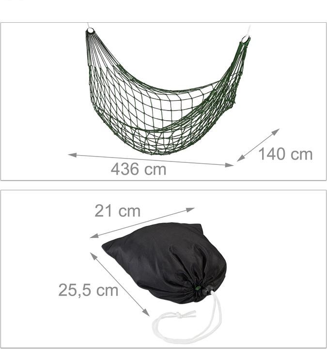 Actual product image Relaxdays 2x net hammock (120 kg)