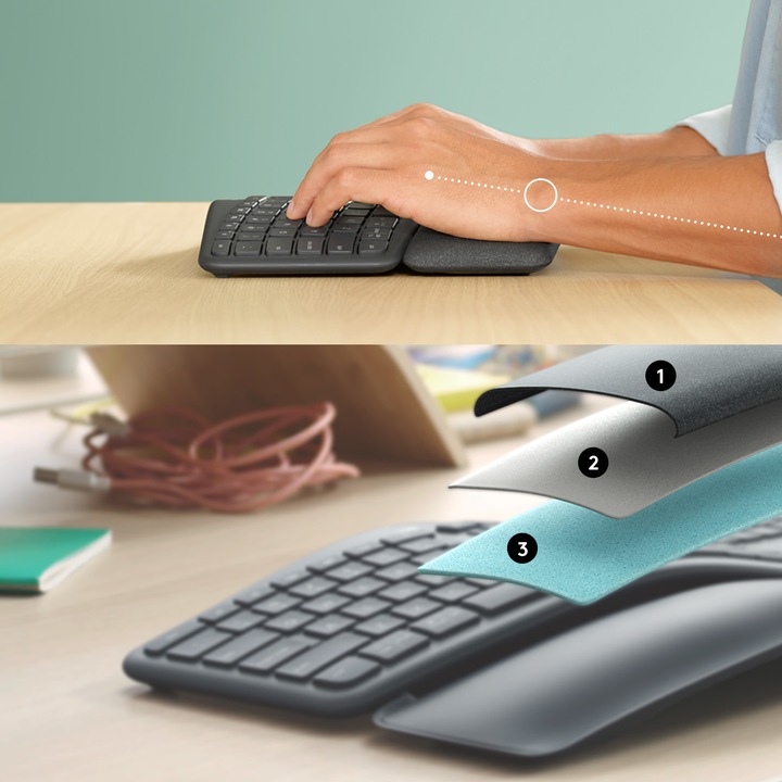 Actual product image Logitech Ergo K860 (Eng. Int., Wireless)