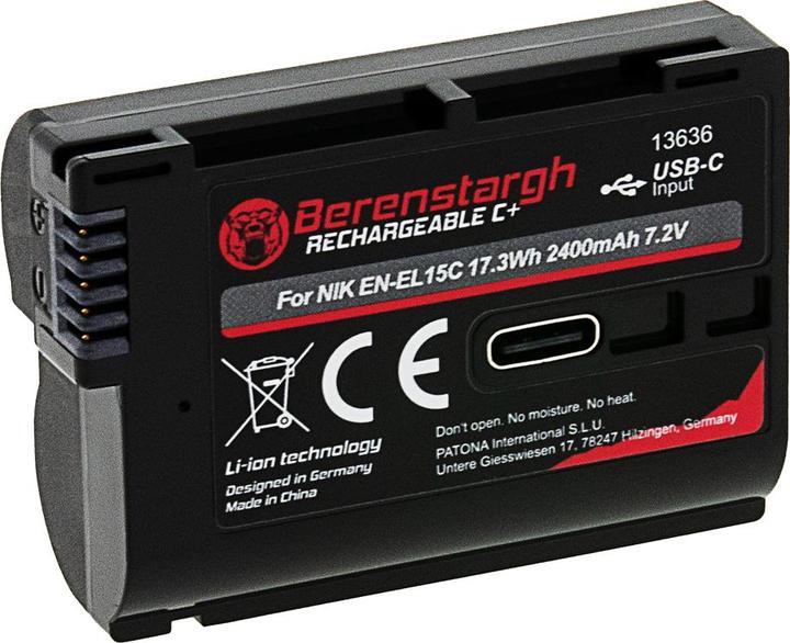 Produktbild Berenstargh Akku Nikon EN-EL15C 2400mAh USB-C Input (Kamera Akku)