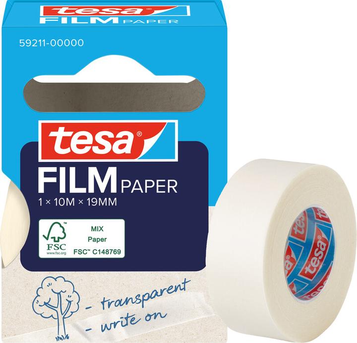 Image du produit tesa tesafilm Ruban adhésif papier 10m 19mm 1 rouleau Boîte pliante (19 mm)