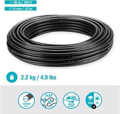 Image du produit Gardena Pose d'un tuyau 1/2" x 50m (Tuyau d'égouttage + tube d'égouttage)