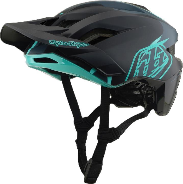 Actual product image Troy Lee Designs Flowline SE MIPS Helmet, Badge, carbon/real teal, XL/XXL | 60-63cm (60 - 63 cm)
