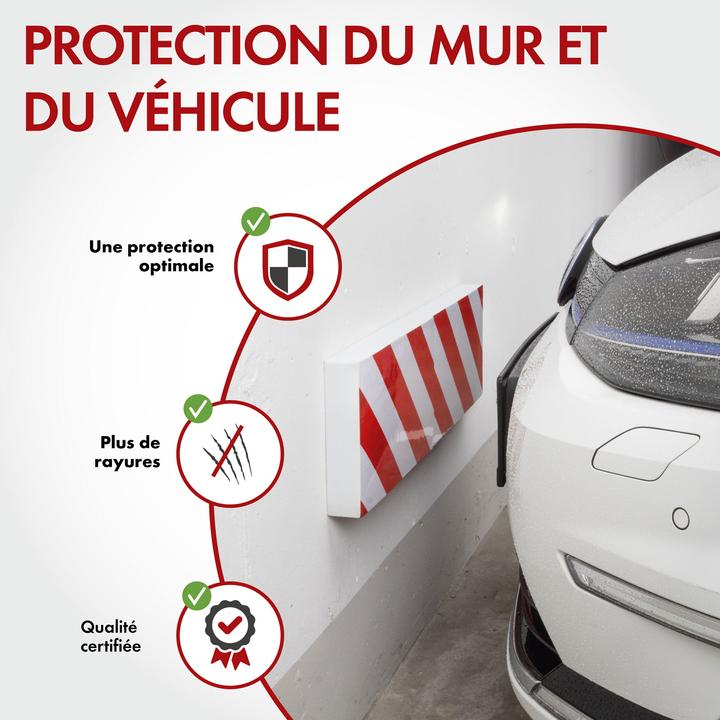 Actual product image CarComfort Garage wall protector, 2 pieces Car door edge protector self-adhesive 32x20x4 cm red/white