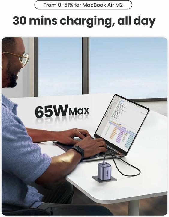 Actual product image Ugreen Nexode Pro (65 W, 3 ports)