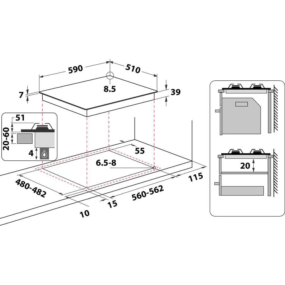 Thumbnail - Whirlpool AKWL 628 / IXL, Kochfeld, Grau