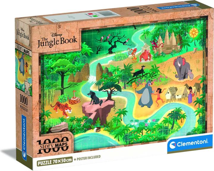 Image du produit Clementoni Puzzle Story Maps - Le livre de la jungle de Disney (1000 pcs) (39813) (1000 pièces)