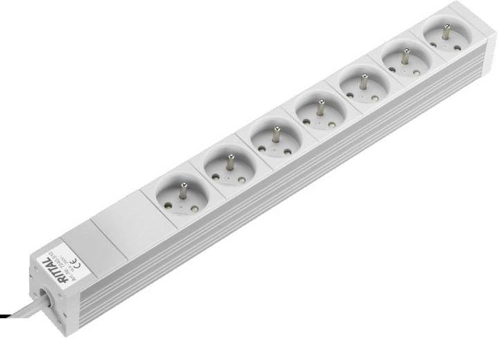 Image du produit Rittal Bâtis de prises dans un canal en aluminium, 230 VAC (7 x, PECO 7/5, 2 m)