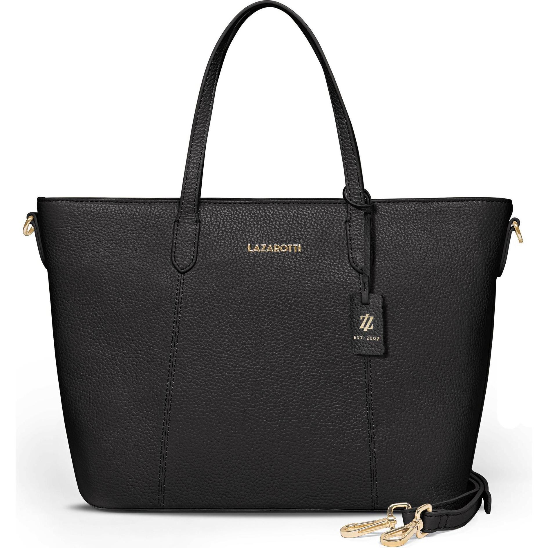 Lazarotti, Tasche, Bologna Leather Shopper Tasche Leder 31 cm, Schwarz, (8 l)