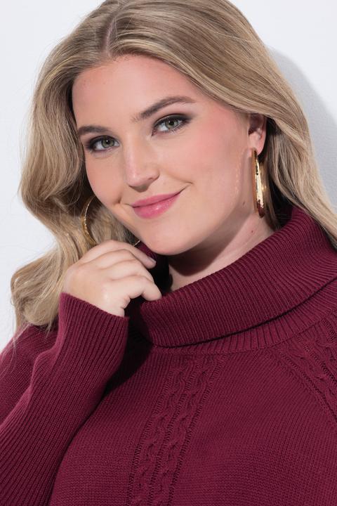 Produktbild Miamoda Pullover, Poncho-Style, Zopfmuster, Zipfelsaum (56)