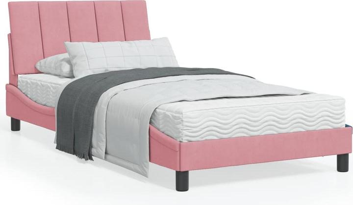 Produktbild vidaXL Bettgestell mit Kopfteil Samt (100 x 200 cm)