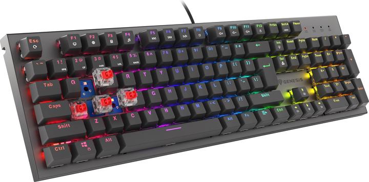 Actual product image Genesis THOR 303 RGB Mechanical Gaming Keyboard, Red Switch, US Layout, Wired, Black (Eng. Int., Cable)