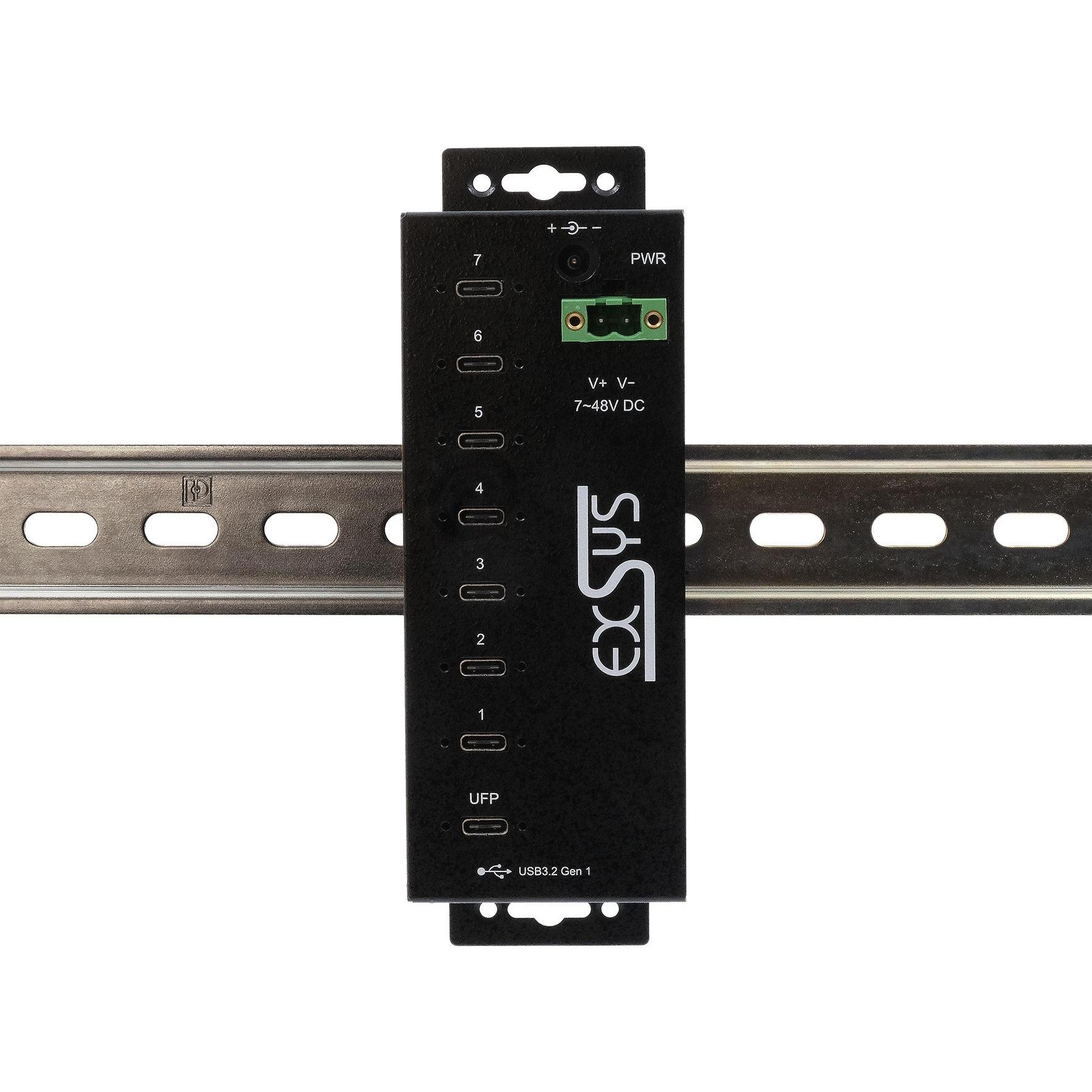Thumbnail - Exsys Managed USB 3.2 Gen 1 Hub 7-Port (USB-C, 7 Ports), Dockingstation + USB Hub