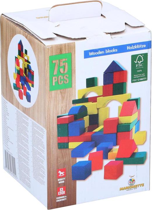 Marionette Wooden Toys Building blocks 75pcs 100% FSC