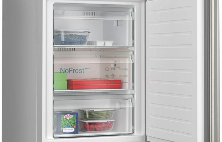 Actual product image Siemens iQ300, Freestanding fridge-freezer combination with freezer section below, 186 x 60 cm, stainless (321 l)