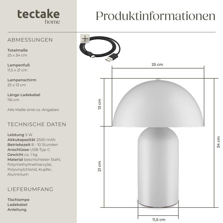 Actual product image tectake small retro table lamp Kade, dimmable, 40W