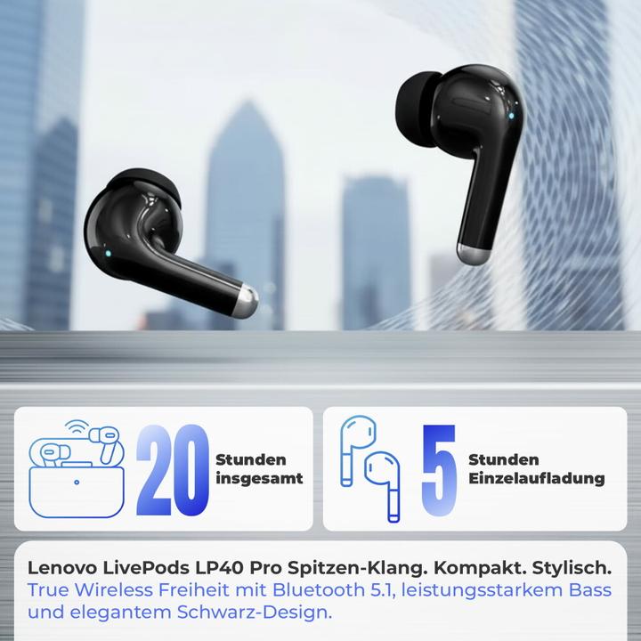 Actual product image Lenovo LP40 Pro black (ANC, 20 h, Wireless)