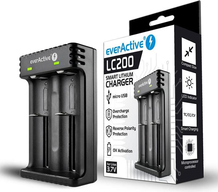 Image du produit Everactive Batterieladegerät für Li-Ionen-Akkus LC-200 (1 pcs, C, AAA, AA, AAAA, 2200 mAh, Chargeurs sans batterie)