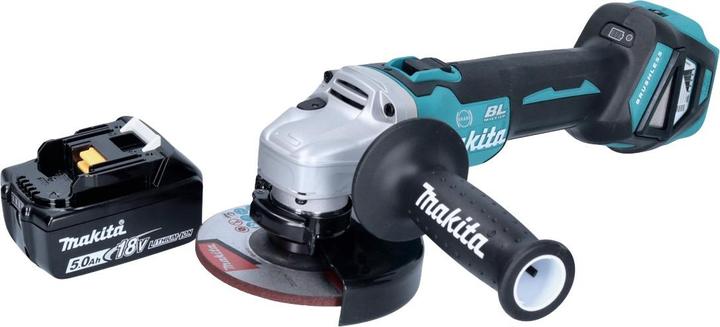 Actual product image Makita DGA 513 T1 Battery angle grinder 18 V 125 mm Brushless + 1x battery 5.0 Ah - without charger (125 mm)