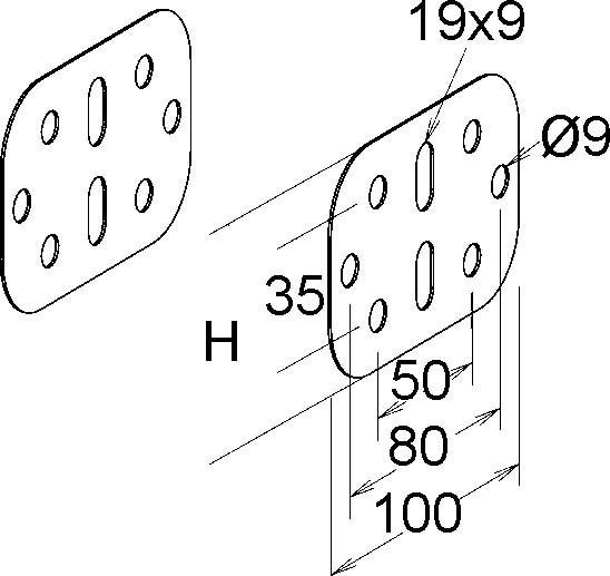 Produktbild Niedax NIE KKIH80E4 StoÃstellenverbinder horizontal Edelstahl