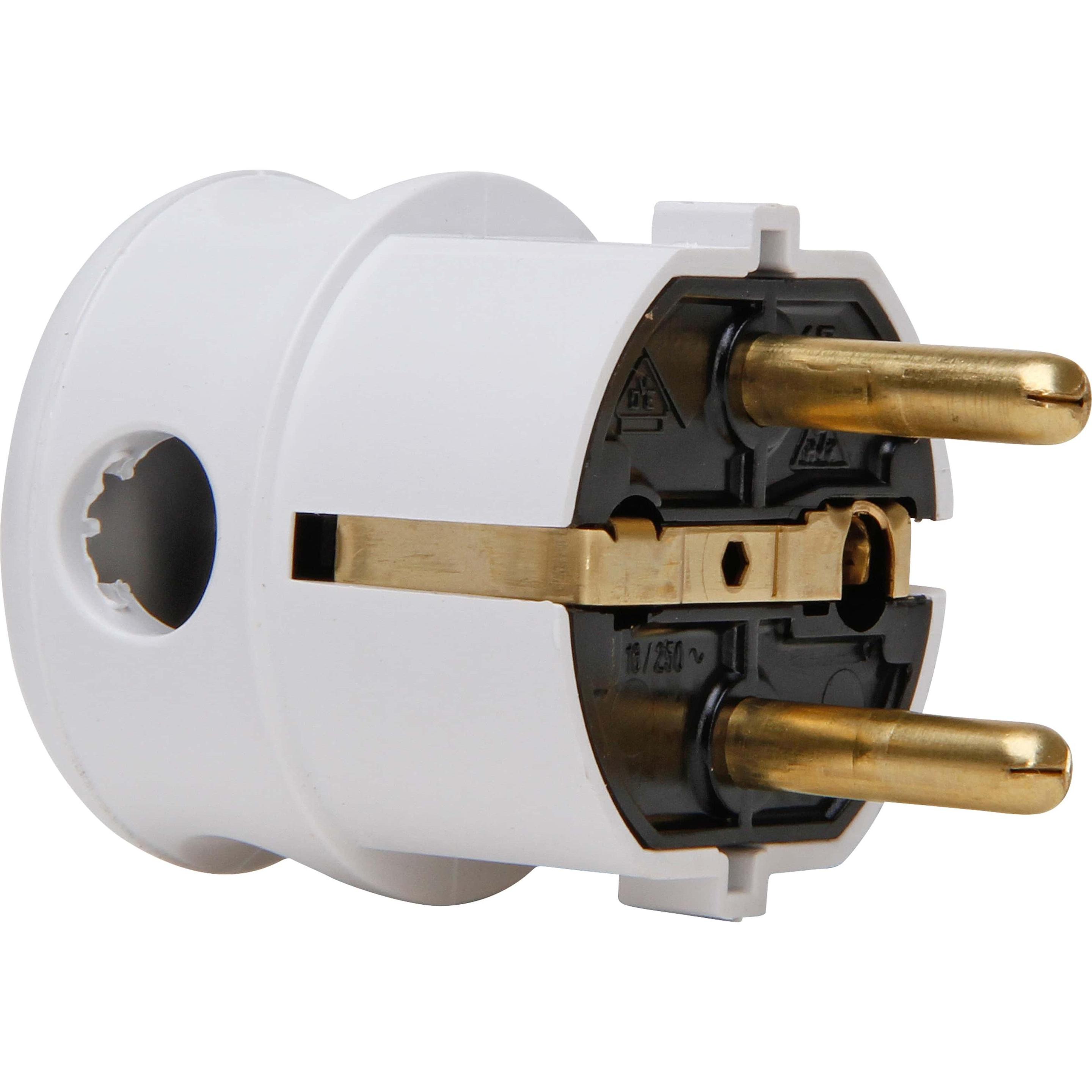 Kopp, Netzstecker + Netzkupplung, Schutzkontakt-Winkelstecker 178501006, cremeweiss