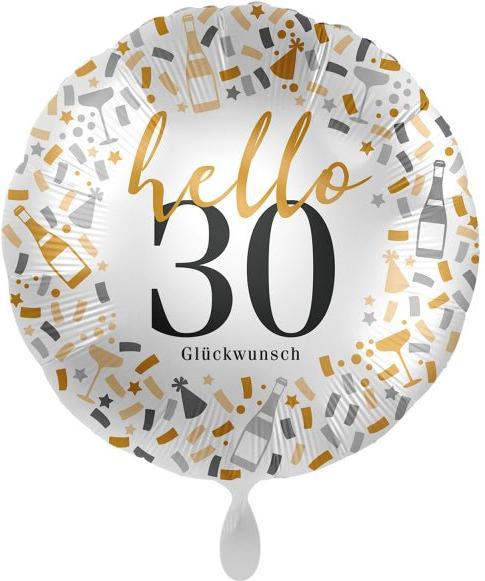 Image du produit Amscan Ballon Hello 30 Joyeux anniversaire (8 x)