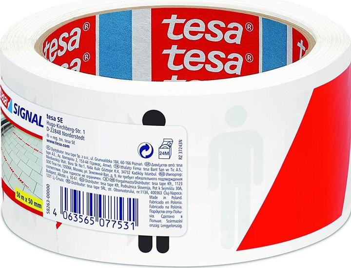 Image du produit tesa Signal Social Distancing Tape, ruban adhésif de marquage pour maintenir la distance (50 mm)