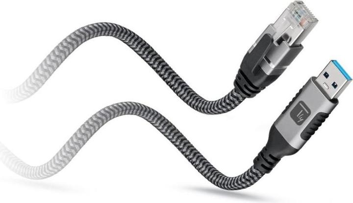 Actual product image Techly Kabel sieciowy USB-A na Gigabit Ethernet RJ45 1m (CAT6, 1 m)