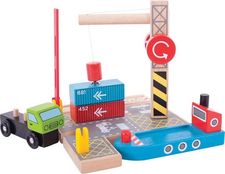 Immagine prodotto Bigjigs Rotaie di legno Cantiere di container