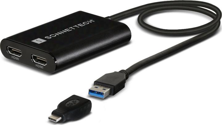 Actual product image Sonnet Dual 4K 60Hz HDMI Adapter for M1 Thunderbolt Macs *New (HDMI, USB-A, USB-C, 50 cm)