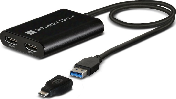 Immagine prodotto Sonnet Doppio adattatore HDMI 4K 60Hz per Mac M1 Thunderbolt *Nuovo (HDMI, USB-A, Thunderbolt 3, 50 cm)