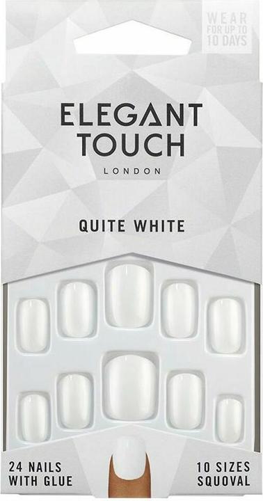 Actual product image Elegant Touch Core Colour Nails Quite White 24 Count (Artificial nails, Quite White)