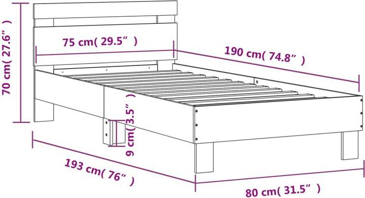Image du produit vidaXL Bettgestell (75 x 190 cm)